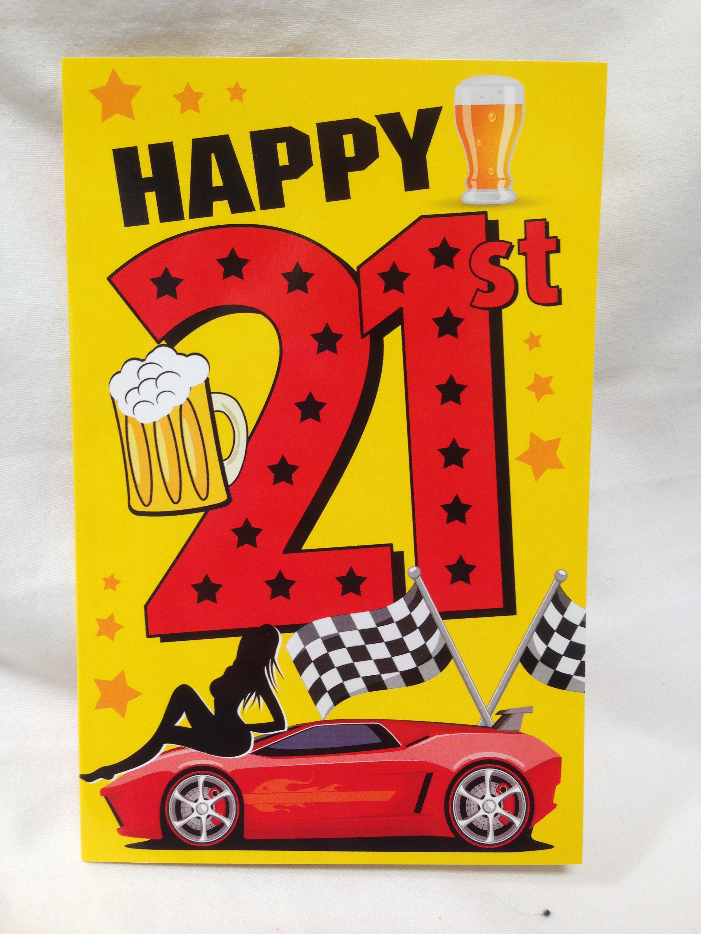 Men/'s /"21st/" Birthday Card ~ Man with Beer